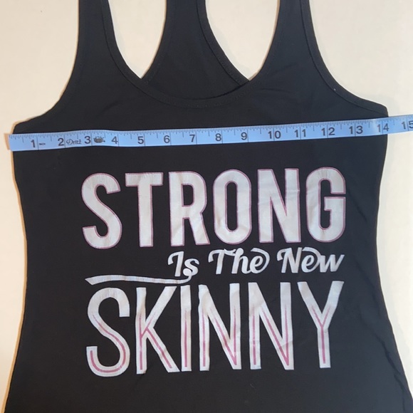 Strong is the new skinny black racer back tank top size small - Picture 4 of 7